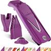 Börner V5 PowerLine Mandolina a V - Set Starter - 3 Inserti - Viola | Con Salvadita & Custodia - 4 Spessori - Bastoncini & Cubetti in 4 Misure - Lame in Acciaio Inox - Made in Germany