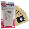 Paxanpax VB201, sacchetti di carta compatibili tipo S-Bag per Electrolux, AEG, Philips, Tornado, Volta 'E200' (confezione da 5), marrone
