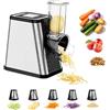 Ysislybin Taglia Verdure, Affetta Verdure Elettrica 5 in 1 con 5 Lame in Acciaio Inox Grattugia Elettrica per Formaggio Grattugia Multifunzionale da 800 W per Formaggi a Pasta Dura Carote Cetrioli Patate Cavolo
