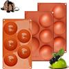 LUKIUP 3 Pezzi Stampo Silicone Semisfera, 5 Cavità Extra Large Stampi per Cioccolatini, Ø 8 cm Stampo da Forno per Fare Bombe al Cioccolato Caldo, Torta, Gelatina, Mousse a Cupola