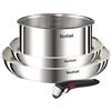 Tefal Ingenio Emotion, 4 pezzi, acciaio inossidabile, manico rimovibile, design impilabile, induzione, L896S453