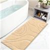 SHACOS Tappeto Bagno Antiscivolo 60 x 120 cm, Tappetino Bagno in Microfibra Soffice e Morbida, Super Assorbente, Lavabile in Lavatrice, Ideale per Doccia e Vasca da Bagno, Beige