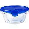 PYREX® - Cook & Go - Set di 3 porta pranzo rotondi con coperchio blu scuro ermetico - 15cm - Cucina, conserva e trasporta - Senza BPA - Made in France