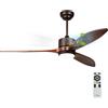 reiga Ventilatore da soffitto 132 cm in noce con luce, telecomando | motore DC silenzioso e purificatore d'aria integrato con pannelli in carbonio di cocco per casa
