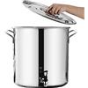 Generic Pentola con coperchio in acciaio inox - Pentola per zuppe fondo composito 5-90 L secchio per vino, lattina per latte addensato con rubinetto, utensili da cucina di qualità per tutte le vostre esigenze