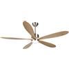 reiga Ventilatore da soffitto in legno con luce e telecomando 152cm | Ventilatore a 5 pale in legno naturale con luce LED dimmerabile, Motore DC silenzioso e 6 velocità