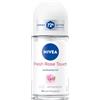 Beiersdorf NIVEA Fresh Rose Touch Deo Roll-On, antitraspirante con protezione 72h, deodorante con formula INFINIFRESH unica e profumo di petali di rosa (50 ml)