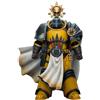 Joy Toy Action figure di Warhammer Imperial Fists, personaggio Librarian Consul, con ascia a energia e pistola a proiettili, altezza 12 cm