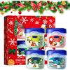 Comioke Burrocacao, Balsamo Labbra, 4 Pezzi Balsamo per Labbra di Natale, Burrocacao Natalizio, Hydrating Lip Balm Set, Lip Treatment, Lip Sleeping Mask, Maschera Idratante, Set Regalo per Natale