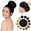 SEGO Pro 45G Chignon Finto per Capelli Veri Umani #1 Jet Nero Elastici Chignon Finti Folto Ondulato Extension Capelli Naturale Coda di Cavallo Spessi Updo (45g)
