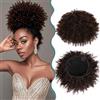 BHF Parrucca afro a coda di cavallo con coulisse, capelli sintetici corti e ricci, coda di cavallo a ciambella, 115 g, con due clip, per donne (30,5 cm, 4#)