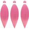 Gairyan Capelli per Treccine Africane Pre Stretched Braiding Hair 26 Pollici 3pcs Extension per Treccine Trecce Yaki Naturale Capelli Sintetici Intrecciati Professionali (Rosa)