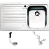 Fhuller LG861LVS●Lavello Incasso Cucina FHULLER Mod.LAGUNA 86x50 1 Vasca Destra e Gocciolatoio Sinistro, Spessore Acciaio 7/10 con Vasche Profonde H 19,4 Realizzato in Acciaio Inox Spazzolato Made in Italy