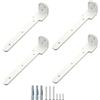 Mooche 4 staffe per mensole a L in acciaio inox 304, colore bianco, angolo in acciaio inox, 90 gradi, per montaggio a parete in soggiorno e camera da letto
