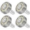 QUARKZMAN 4Pz Rotelle Box Doccia 19mm x 6mm Passo 6mm, Ruote di Ricambio Puleggia a Rulli con Cuscinetti in Acciaio per Guida Binari per Porte Scorrevoli Finestre, M6 x 10mm Filettatura