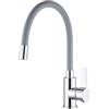 Retoo Rubinetto Flessibile 360° con Tubo Soft Touch, Rubinetto da Cucina Flessibile, Miscelatore da Cucina ad Alta Pressione, Grigio Argento