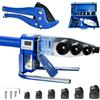 TAZZOR Saldatrice professionale a manicotto, saldatrice per manicotti | con display digitale (100-320 ℃), saldatrice per tubi in plastica (20-63 MM) (blu) (modello 63 - testa modello nera01)