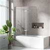 S'AFIELINA Parete Vasca da Bagno 110x140 cm, 2 Ante Pieghevoli | Box Vasca da Bagno in Vetro ESG 6mm, Parete Doccia per Vasca con Rivestimento Nano Anticalcare Facile da Pulire, Sopravasca
