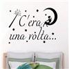 Docliick Adesivo da parete in vinile con frase in italiano CERA UNA VOLTA adesivi murali frasi in italiano citazione, decorazione da parete, Wall Stickers, Art Sticker Decal Mural DC-19029