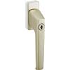 Thirard Maniglia con chiave, a leva, alluminio, per finestra, infissi, quadro 7mm, argento, 2 chiavi