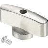 PATIKIL Pomello Valvola Controllo Ghisa T Manovella 45x21mm Argento | T Manovella Ala Maniglia Interruttore Sostituzione con Viti per Bagno Cucina