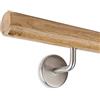 Treppen- und Geländerstudio Graber Corrimano rotondo in rovere verniciato Ø 45mm con 2 supporti in acciaio inox (110 cm)