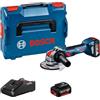 Bosch Professional 18V System Smerigliatrice angolare GWX 18V-7 (con attacco X-LOCK, Ø disco 125mm, incl. 2 batterie da 4,0 Ah e caricabatteria GAL 18V-40, inserto per L-BOXX, L-BOXX 136)