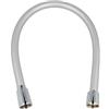 tecuro Tubo flessibile per doccia, 0,50 m, anti-torsione, colore: argento liscio, KTW/DVGW