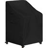 Easy-Going Copertura per sedia da patio impilabile, resistente ai raggi UV, impermeabile, adatta per 4-6 sedie da pranzo impilabili (1 confezione, 71 x 91 x 119 cm, nero)