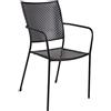 Dmora Sedia impilabile in Ferro con braccioli, Colore Nero, cm 57 x 47 x h89