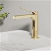EMKE Rubinetto bagno oro champagne, 195 x 173 x 46 mm, in ottone, cartuccia in ceramica, rubinetto per bagno, rubinetto per lavabo, facile da installare, rubinetto con aeratore, rubinetto per lavabo