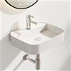 EMKE Lavabo - Lavabo sospeso per bagno & WC ospiti - 50 × 40 × 11 cm Lavabo in ceramica di alta qualità - Lavabo quadrato - Bianco