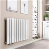 EMKE Radiatore di design piatto, 630 x 850 mm, orizzontale, con attacco laterale, 603 W, colore bianco