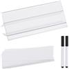 PATIKIL 20Pz Porta Etichetta Mensola 3.9 x 1.8 Plastica Trasparente | Su Mensole Spesse 0.59 - 0.71, Per Prezzi Da Applicare, Con Inserimenti Carta, Riciclabili, Con Clip