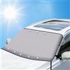 Lureon Parasole Auto Parabrezza Pieghevole con 8 Calamite - Parasole Auto Esterno Copri Parabrezza per Tutte le Stagioni | Protegge da Sole, UV, Neve, Ghiaccio, Brina e Polvere (XL：H128xB158 cm)