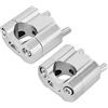 Sorandy Adattatore Riser Manubrio in Alluminio CNC per Morsetti Moto da 22 Mm/28 Mm, Soluzione di Montaggio Durevole per Motociclisti, Disponibile in Oro/rosso/nero, Set di 2 (SILVER)