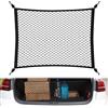 QWORK® Rete Bagagliaio Auto 80x60cm Estensibile Fino a 160x120cm - Organizer Elastico con 4 Ganci per SUV, Furgoni e Camper - Rete Portaoggetti Universale per Fissaggio Carico e Bagagli