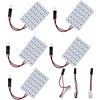 YM E-Bright 5-Pack Blue 5050 24SMD Led Panel Dome Light Lamp Auto Car Reading Lampada per interni DC 12V con adattatori T10/BA9S/Festone