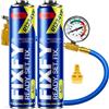 FIXFY 5 in 1 - Set completo: tubo con manometro e adattatore + 2 refrigeranti di ricambio R1234YF (olio, sigillante, essiccante, colorante UV) - per veicoli a partire dal 2017 - condizionatore d'aria