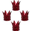 SENZEAL 4 Pezzi Tappi Pneumatici Auto Corona Antipolvere Coprivalvola Auto Universale in Lega di Alluminio Tappino Gomme per Auto Biciclette Camion Moto (Rosso)
