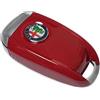 GZZHENGYE Custodia in fibra di carbonio 3D per telecomando auto Alfa Romeo Giulia Stelvio Tonale, nero. (Etichetta a colori, Rosso)
