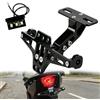 PORFOYO Portatarga moto universale Wing Removal Kit, supporto regolabile con illuminazione targa, supporto per targa regolabile, supporto targa per moto