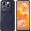 linsuyu Cover Compatible con Tecno Spark 20 Pro 5G Supporto magnetico per auto, custodia in pelle PU goffrata + TPU Blue