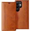 OCASE Custodia Portafoglio per Samsung Galaxy S25 Ultra Retro Marrone | Cover a Ribalta, Portafoglio in Pelle PU, Blocco RFID, 4 Slot per Carte, Supporto Integrato, Protezione Antishock