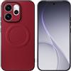 linsuyu Cover Compatible con Honor X6D / Play 60A Supporto magnetico per auto, custodia in pelle PU goffrata + TPU Red