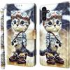 CLM-Tech Custodia compatibile con Samsung Galaxy A17 5G / A26 5G - Sintetica Pelle Cover, Portafoglio con Funzione Supporto e Slots, Case Gatto pilota