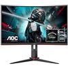 AOC Monitor Italia CQ27G2U/BK Monitor Gaming Serie G2 Curvo da 27, WQHD 2560 x 1440 a 144 Hz, HDMI, DisplayPort, FreeSync, Tempo di Risposta 1 ms, Nero/Rosso