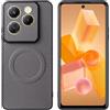 linsuyu Cover Compatible con Tecno Spark 20 Pro 5G Supporto magnetico per auto, custodia in pelle PU goffrata + TPU Gray