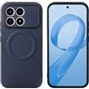 linsuyu Cover Compatible con Honor X5B / X5B Plus / X6C Supporto magnetico per auto, custodia in pelle PU goffrata + TPU Blue