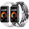CHULN 2 Pezzis Cinturino Compatibile con Huawei Band 9/Huawei Band 8, Regolabile Sportivo Impermeabile Nylon&Silicone Bracciale per Huawei Band 9/8. (No host)